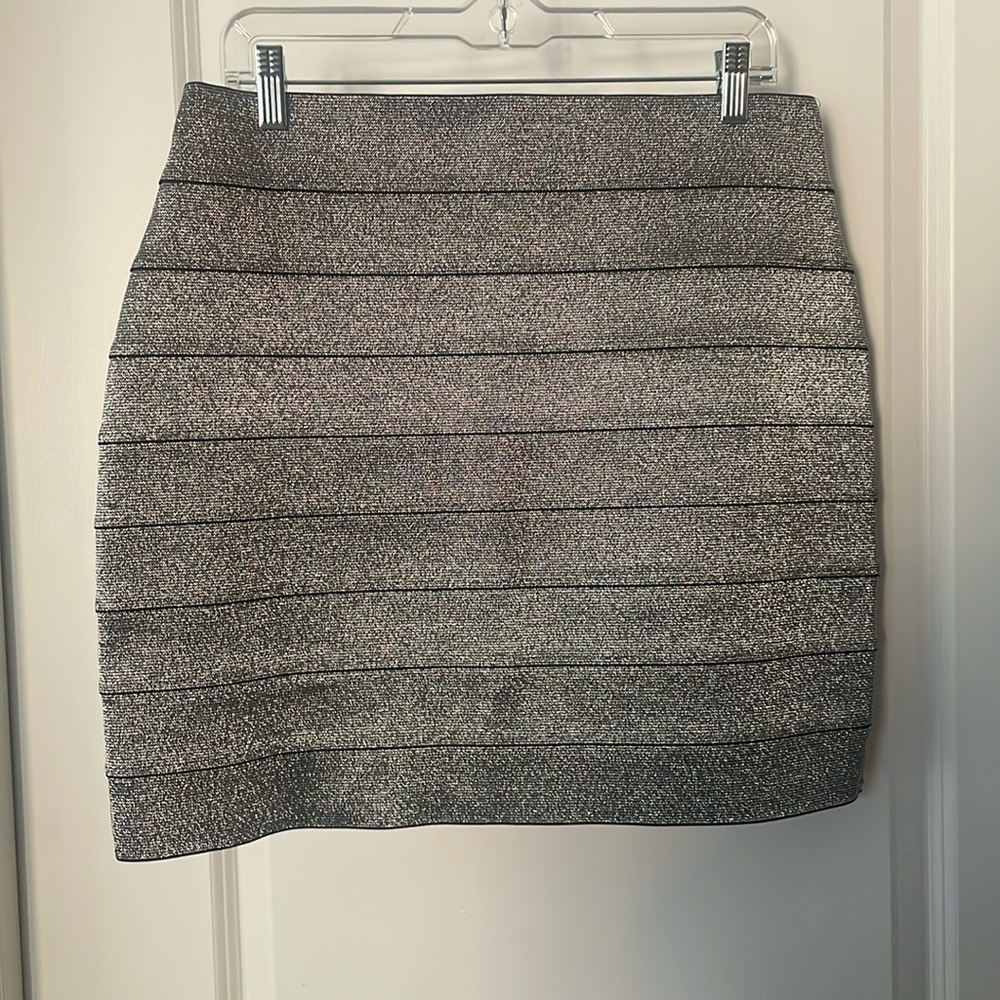 Express Womens Banded Silver Party Skirt Size Large